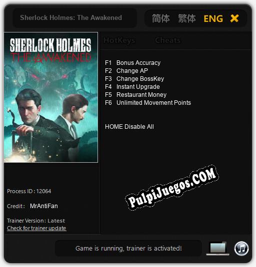 Sherlock Holmes: The Awakened: Cheats, Trainer +6 [MrAntiFan]