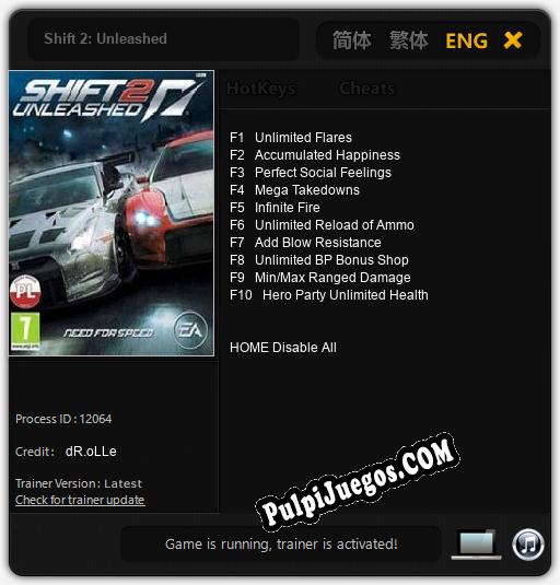 Shift 2: Unleashed: Cheats, Trainer +10 [dR.oLLe]