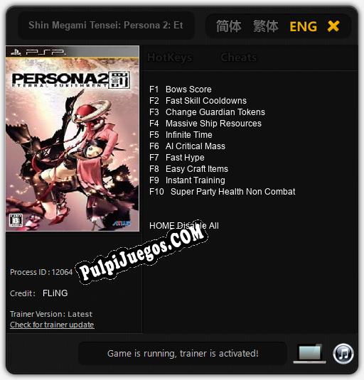 Shin Megami Tensei: Persona 2: Eternal Punishment: Trainer +10 [v1.8]