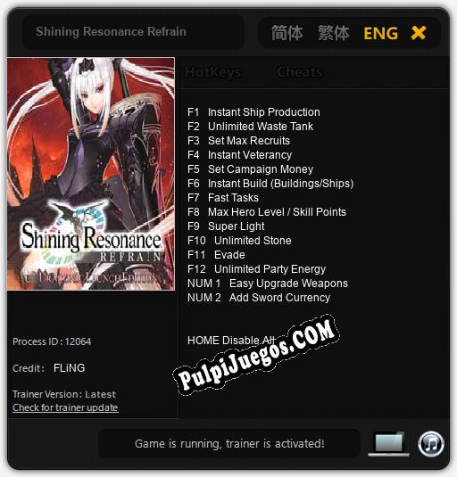 Shining Resonance Refrain: Trainer +14 [v1.8]