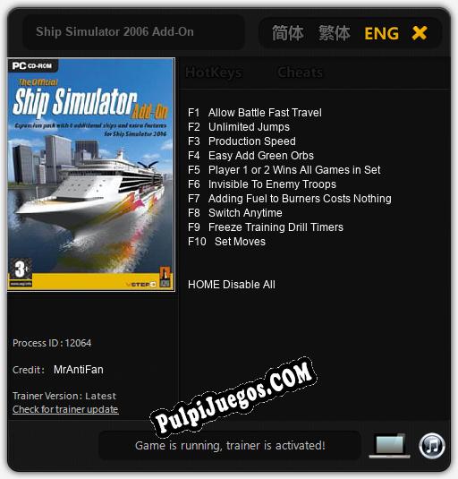 Ship Simulator 2006 Add-On: Cheats, Trainer +10 [MrAntiFan]