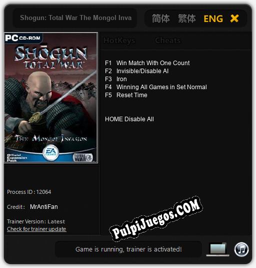 Shogun: Total War The Mongol Invasion: Cheats, Trainer +5 [MrAntiFan]