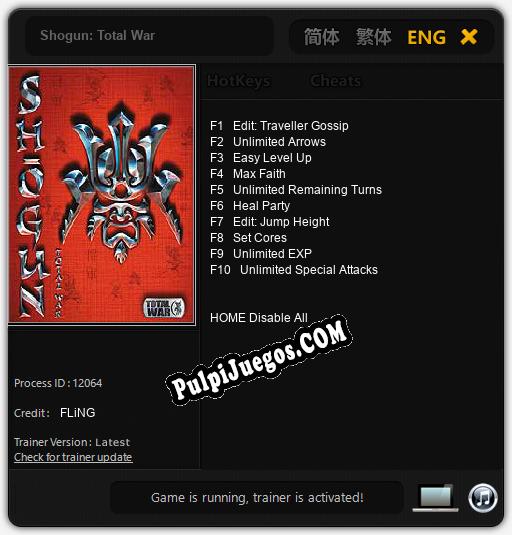 Shogun: Total War: Cheats, Trainer +10 [FLiNG]