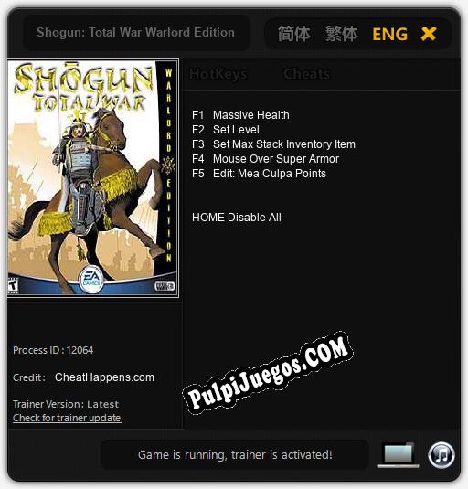 Shogun: Total War Warlord Edition: Cheats, Trainer +5 [CheatHappens.com]