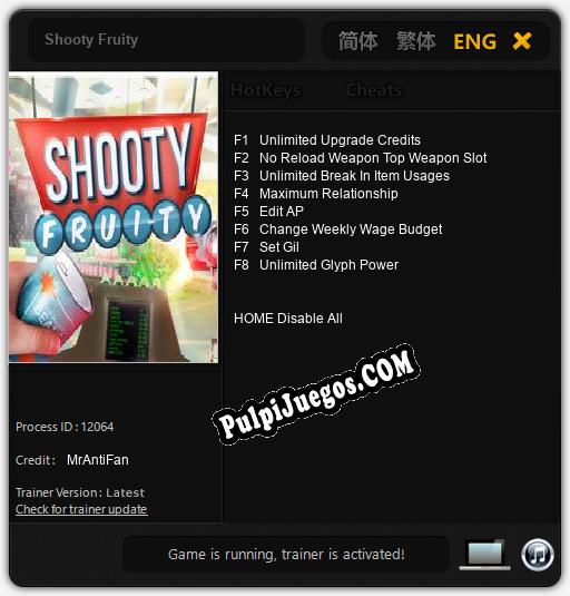 Shooty Fruity: Cheats, Trainer +8 [MrAntiFan]