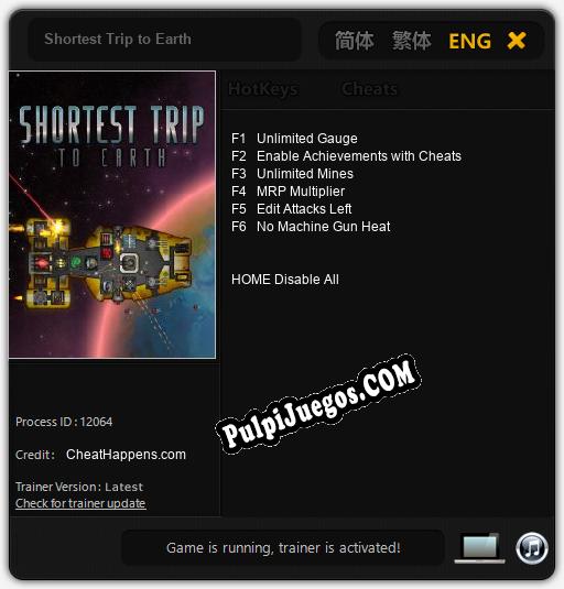 Shortest Trip to Earth: Cheats, Trainer +6 [CheatHappens.com]