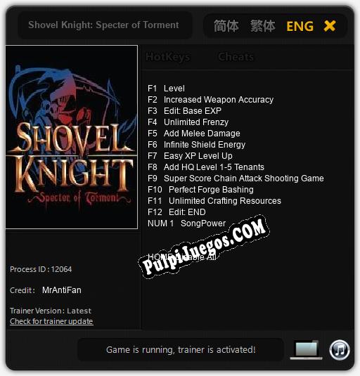 Shovel Knight: Specter of Torment: Treinador (V1.0.65)