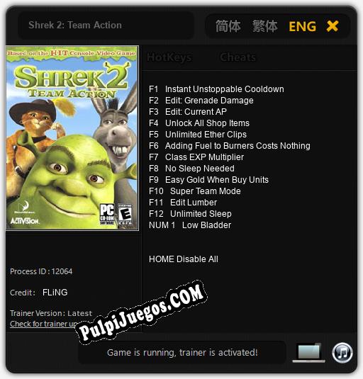 Shrek 2: Team Action: Trainer +13 [v1.9]