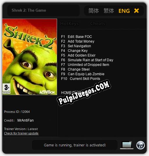 Entrenador liberado a Shrek 2: The Game [v1.0.2]