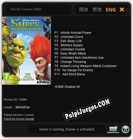 Shrek Forever After: Cheats, Trainer +11 [MrAntiFan]