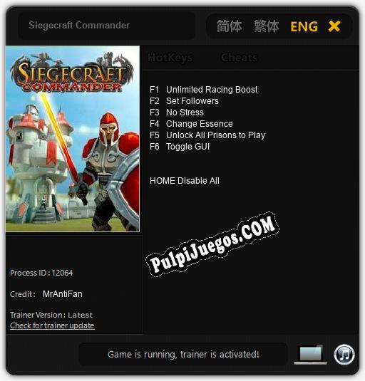 Entrenador liberado a Siegecraft Commander [v1.0.9]