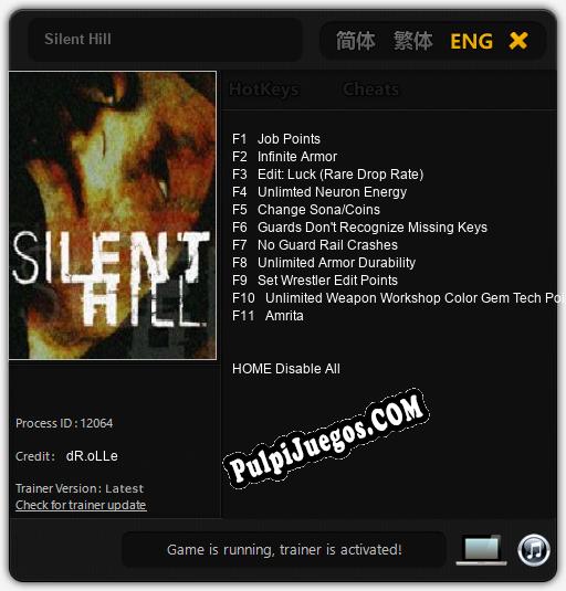 Silent Hill: Treinador (V1.0.79)