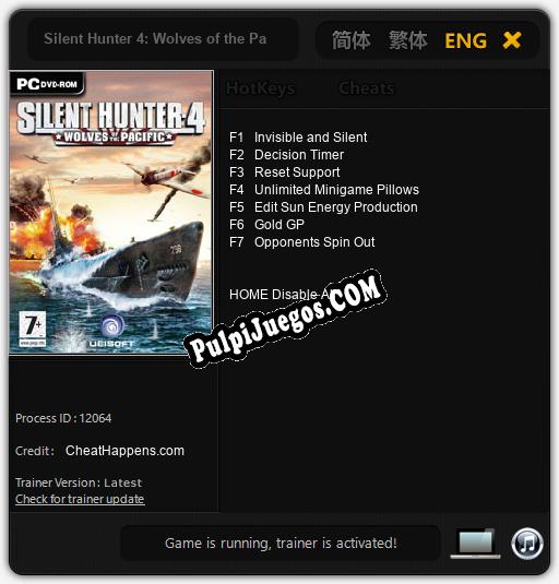 Entrenador liberado a Silent Hunter 4: Wolves of the Pacific [v1.0.1]