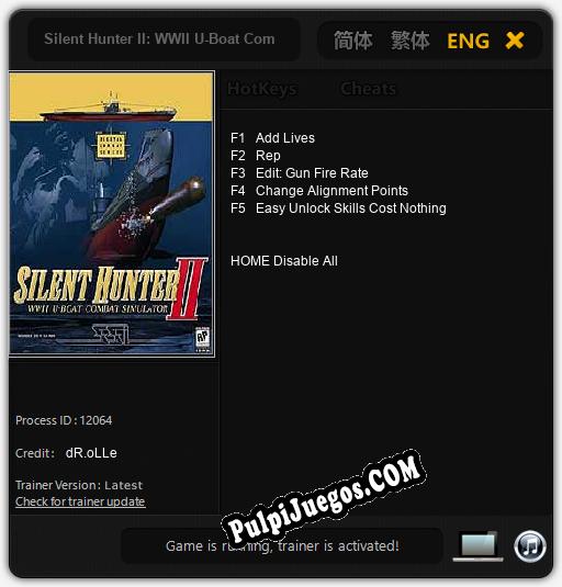 Silent Hunter II: WWII U-Boat Combat Simulator: Treinador (V1.0.92)