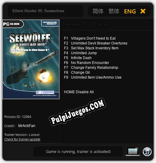 Silent Hunter III: Seawolves: Cheats, Trainer +9 [MrAntiFan]