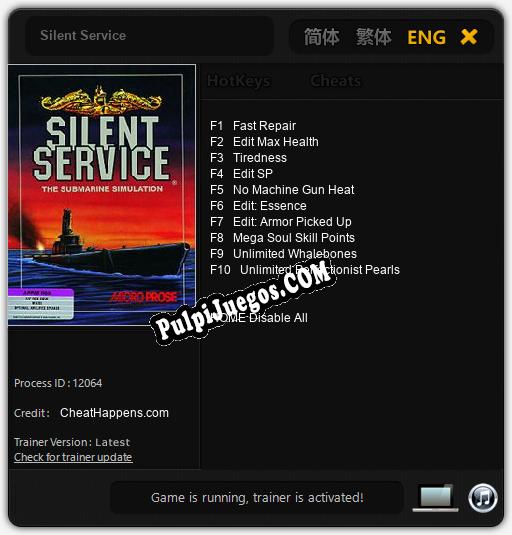 Silent Service: Trainer +10 [v1.6]