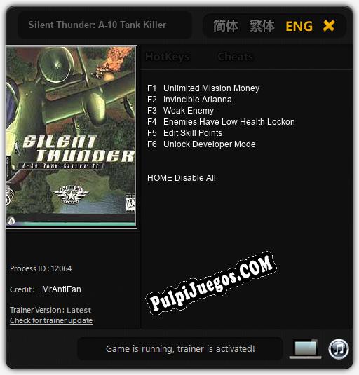 Entrenador liberado a Silent Thunder: A-10 Tank Killer II [v1.0.8]