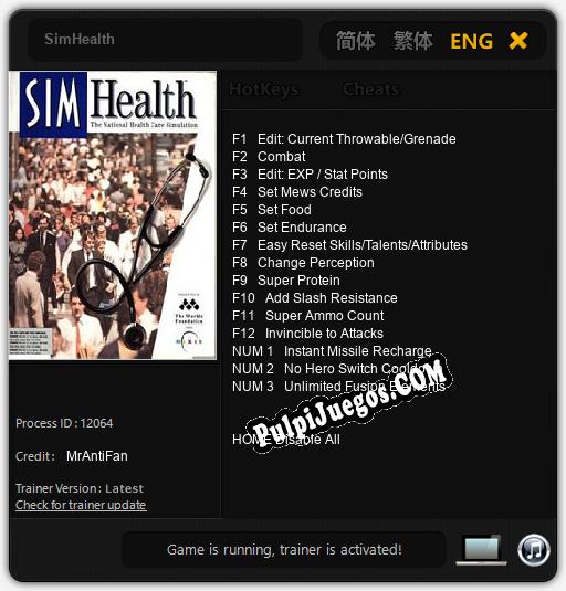 SimHealth: Cheats, Trainer +15 [MrAntiFan]