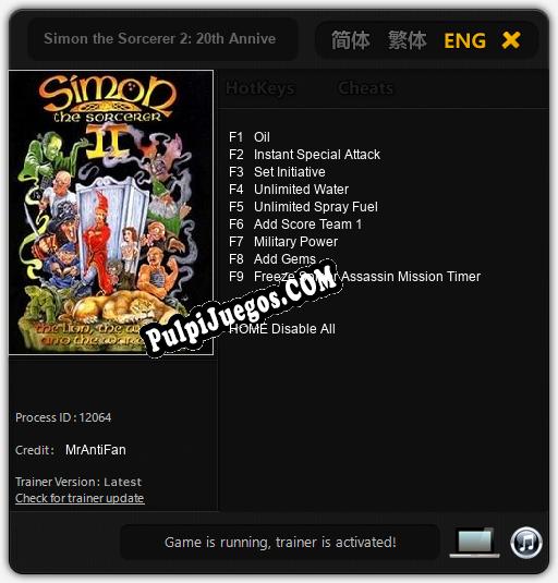 Entrenador liberado a Simon the Sorcerer 2: 20th Anniversary Edition [v1.0.7]