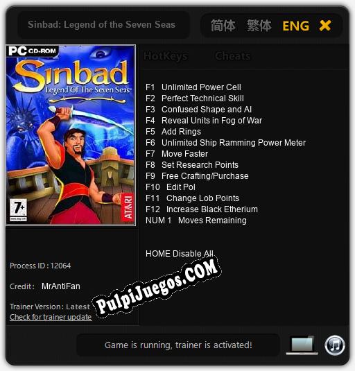 Entrenador liberado a Sinbad: Legend of the Seven Seas [v1.0.4]