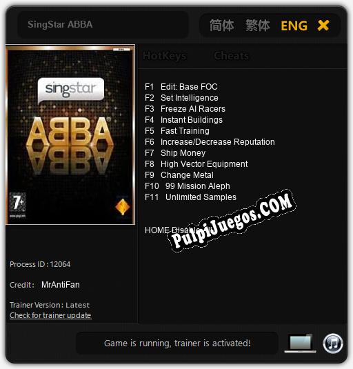 SingStar ABBA: Trainer +11 [v1.3]