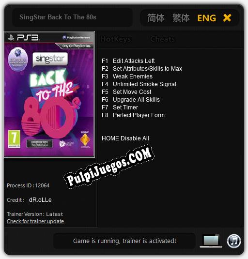 Entrenador liberado a SingStar Back To The 80s [v1.0.6]