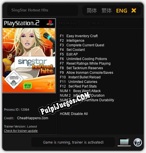 Entrenador liberado a SingStar Hottest Hits [v1.0.2]