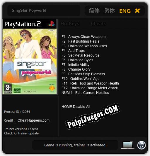 SingStar Popworld: Treinador (V1.0.80)