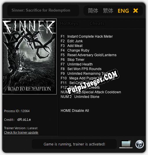 Sinner: Sacrifice for Redemption: Trainer +14 [v1.9]