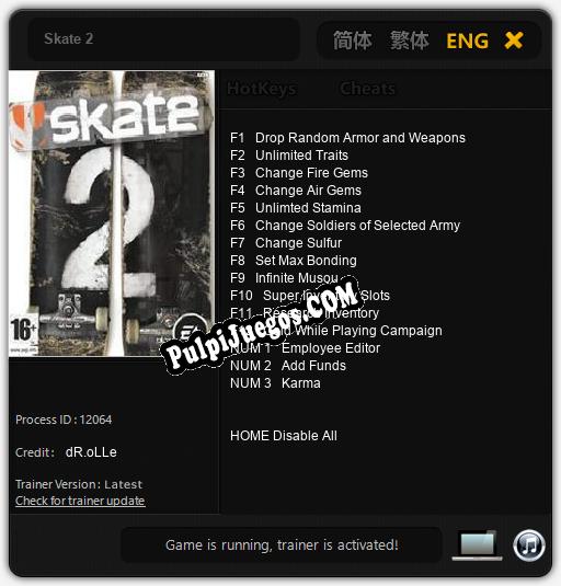 Entrenador liberado a Skate 2 [v1.0.5]