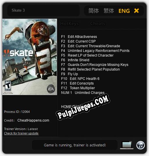 Skate 3: Treinador (V1.0.88)