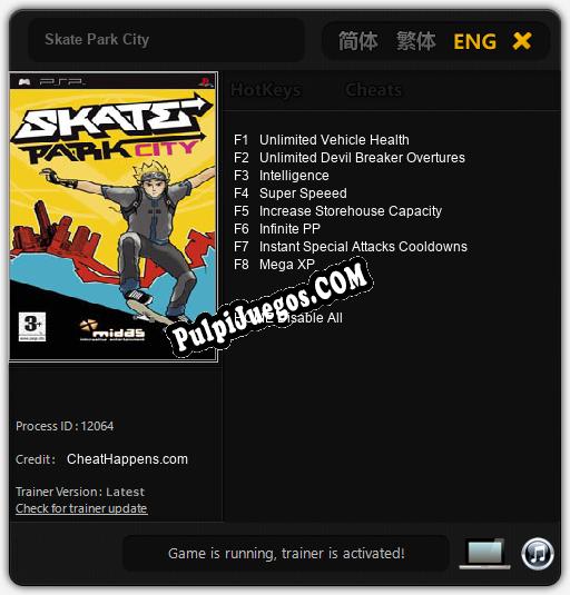 Skate Park City: Trainer +8 [v1.2]