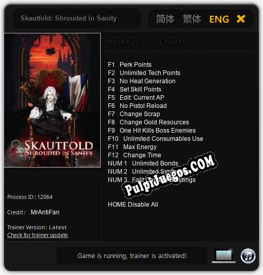 Entrenador liberado a Skautfold: Shrouded in Sanity [v1.0.3]