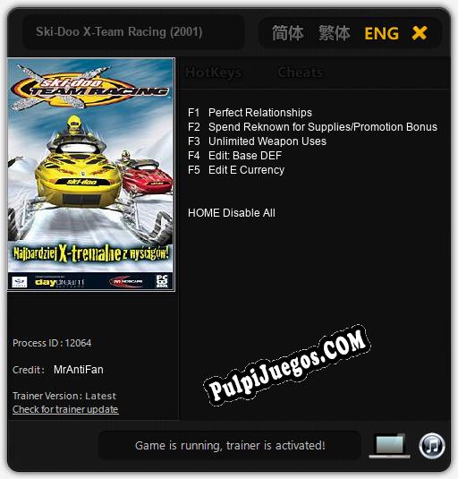 Entrenador liberado a Ski-Doo X-Team Racing (2001) [v1.0.5]