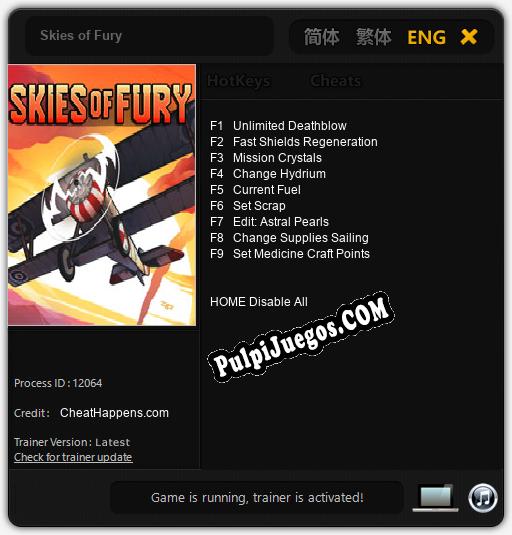 Skies of Fury: Treinador (V1.0.47)