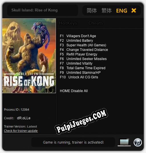 Entrenador liberado a Skull Island: Rise of Kong [v1.0.8]