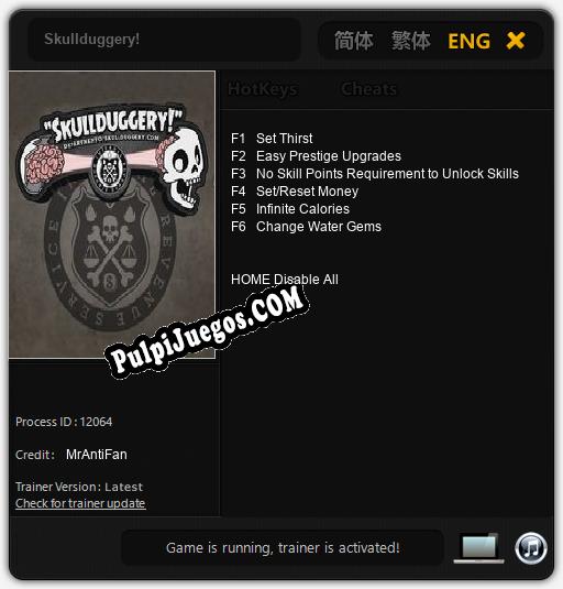 Skullduggery!: Cheats, Trainer +6 [MrAntiFan]