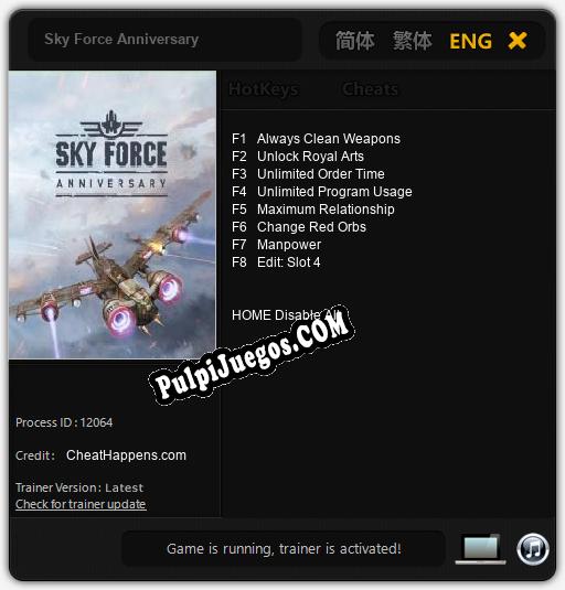 Entrenador liberado a Sky Force Anniversary [v1.0.7]