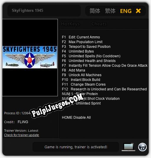 SkyFighters 1945: Treinador (V1.0.82)