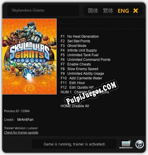 Skylanders Giants: Cheats, Trainer +13 [MrAntiFan]