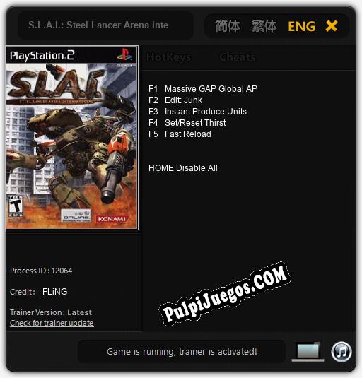 S.L.A.I.: Steel Lancer Arena International: Trainer +5 [v1.2]