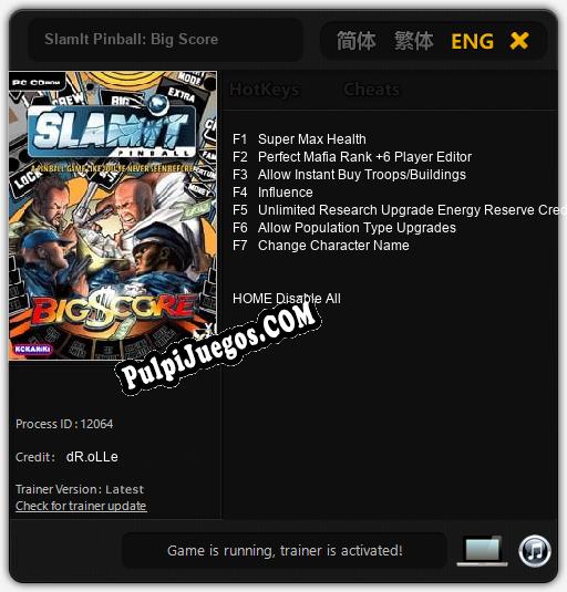 Entrenador liberado a SlamIt Pinball: Big Score [v1.0.2]