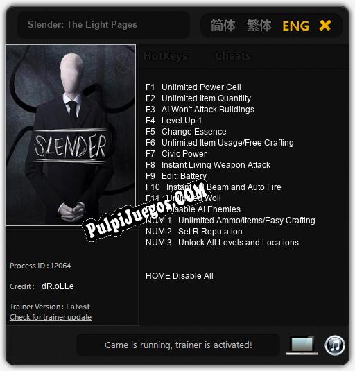 Slender: The Eight Pages: Treinador (V1.0.67)