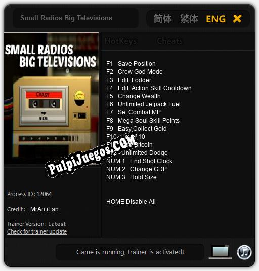 Small Radios Big Televisions: Cheats, Trainer +15 [MrAntiFan]