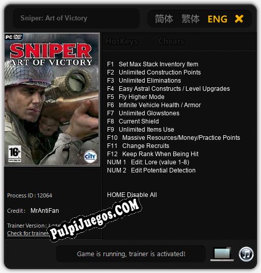 Sniper: Art of Victory: Trainer +14 [v1.2]