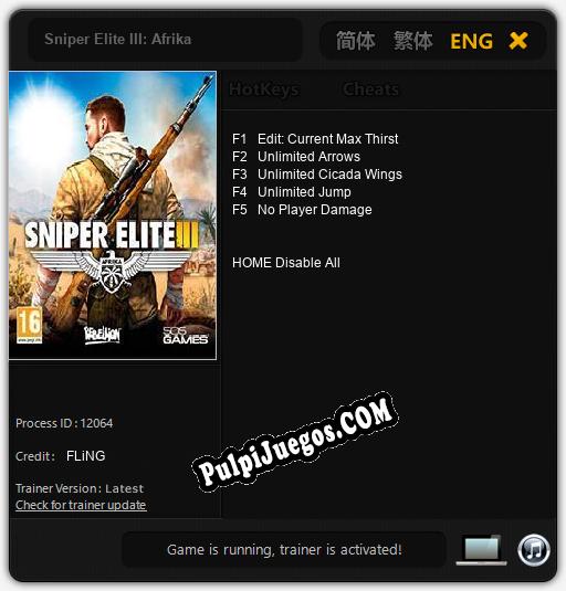 Sniper Elite III: Afrika: Trainer +5 [v1.3]