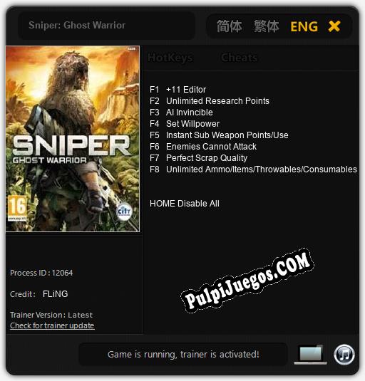 Sniper: Ghost Warrior: Cheats, Trainer +8 [FLiNG]