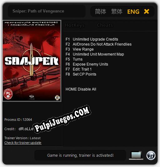 Sniper: Path of Vengeance: Cheats, Trainer +8 [dR.oLLe]