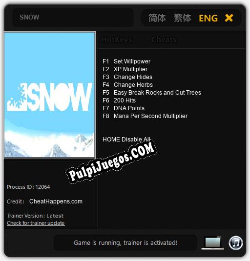 SNOW: Cheats, Trainer +8 [CheatHappens.com]