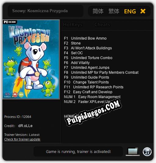 Entrenador liberado a Snowy: Kosmiczna Przygoda [v1.0.9]